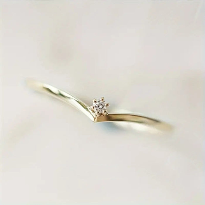 Women's Minimalist Cubic Zirconia Ring, Elegant Party And Daily Fashion Fine Jewelry