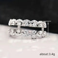 French Lady Double Layer Ring With Sparkling Zircon, Elegant Daily Wear Women's Finger Jewelry view 4