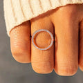 Hollow Round Micro Paved Zircon Ring For Women Minimalist Daily Commuter Jewelry view 7