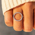 Hollow Round Micro Paved Zircon Ring For Women Minimalist Daily Commuter Jewelry view 6