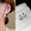 Copper Zircon Bow Pendant Drop Earrings For Women Sweet Designer Niche Style view 1