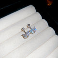 Copper Zircon Bow Pendant Drop Earrings For Women Sweet Designer Niche Style view 3