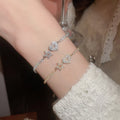 Light Luxury Copper Zircon Hollow Heart Star Bangle For Women Minimalist Fashion Jewelry view 1