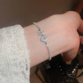 Light Luxury Copper Zircon Hollow Heart Star Bangle For Women Minimalist Fashion Jewelry view 3