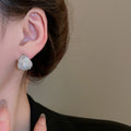 Light Luxury Copper Zircon Teardrop Stud Earrings For Women, Delicate Fashion Design view 3