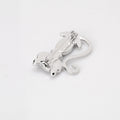 Green Silver Tone Cat Metal Brooch Pin 3.7 x 2.6 cm view 5