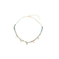 Natural Stone Leaf Pendant Copper Beaded Choker Necklace For Women Light Luxury Niche Style view 5