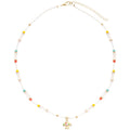 Colorful Mushroom Faux Pearl Necklace Oval Geometric Beach Vacation Light Luxury Clavicle Chain view 5