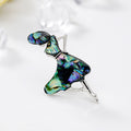 Aqua Silver Tone Dancing Woman Shell Metal Brooch Pin view 4