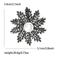 Alloy Rhinestone Pearl Snowflake Brooch For Elegant Women's Apparel view 6