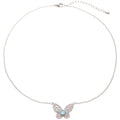 Copper Zircon Butterfly Cat Eye Stone Pendant Necklace For Women Elegant Fashion Choker view 5