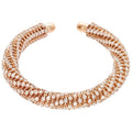 Rhinestone Twisted Round Open Bangle For Women Vintage Light Luxury Metal Bracelet view 5