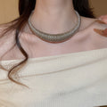 Metal Irregular Geometric Round Choker Necklace For Women, Statement Light Luxury Collarbone Chain view 3