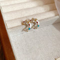 Light Luxury Alloy Irregular C Letter Enamel Stud Earrings With Silver Needle For Women view 3