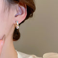 Light Luxury Alloy Irregular C Letter Enamel Stud Earrings With Silver Needle For Women view 4