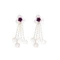 French Vintage Acrylic Flower Tassel Necklace And Earrings Jewelry Set, Elegant Light Luxury Collarbone Chain view 5
