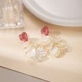 Elegant Korean Acrylic Heart Stud With Shell Petal Tassel Flower Drop Lightweight Fashion Earrings view 2