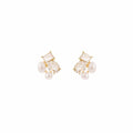Elegant Korean Luxury Irregular Pearl Crystal Zircon Studs French Romantic Fashion Women's Earrings view 5