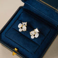 Elegant Korean Luxury Irregular Pearl Crystal Zircon Studs French Romantic Fashion Women's Earrings view 3