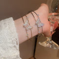2026 New Copper Zircon Butterfly Double Layer Open Bangle For Women Light Luxury Fashion Jewelry view 1