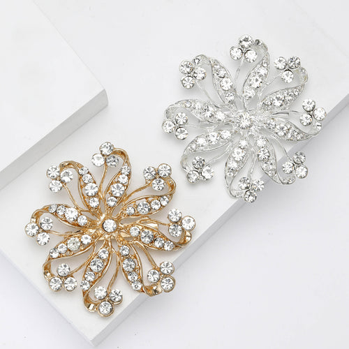 Alloy Rhinestone Hollow Glass Brooch For Women's Suit Decoration