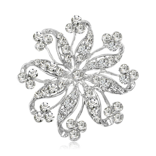 Alloy Rhinestone Hollow Glass Brooch For Women's Suit Decoration
