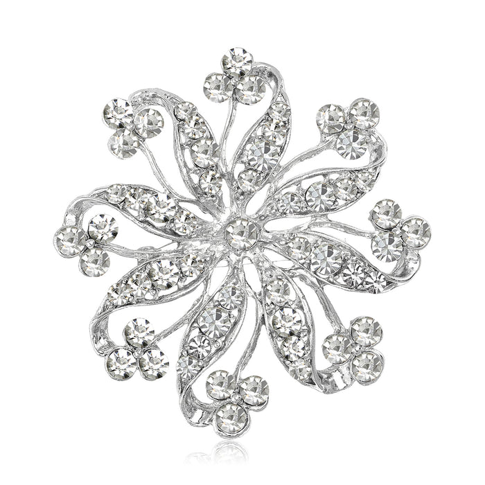 Alloy Rhinestone Hollow Glass Brooch For Women's Suit Decoration
