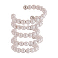 French Light Luxury Multi-Layer Round Faux Pearl Clip-on Earrings, Geometric Ear Cuff Style view 5