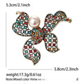 Alloy Rhinestone Hollow Bow Brooch For Women's Apparel Decoration view 6