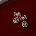 Copper Zircon Waterdrop Bow Stud Earrings For Women Light Luxury Sweet Chic Jewelry view 3
