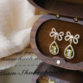 Copper Zircon Waterdrop Bow Stud Earrings For Women Light Luxury Sweet Chic Jewelry view 4