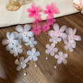 Chic Fabric Chiffon Flower Tassel Drop Earrings For Women Light Luxury Designer Floral Ear Jewelry view 2