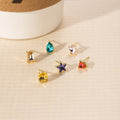 Elegant Colorful Geometric Zircon Rhinestone Star Heart Teardrop Stud Set Women's Earrings view 4
