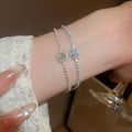 Light Luxury Copper Oval Zircon Geometric Bangle For Women Elegant Fashion Jewelry view 1