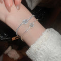 Light Luxury Copper Oval Zircon Geometric Bangle For Women Elegant Fashion Jewelry view 3
