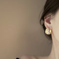 Rhinestone Enamel Flower C-Shaped Alloy Earrings Retro Court Style Light Luxury Letter Ear Cuffs view 4
