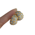 Rhinestone Enamel Flower C-Shaped Alloy Earrings Retro Court Style Light Luxury Letter Ear Cuffs view 5