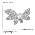 Rhinestone Pearl Alloy Leaf Brooch For Cardigans And Coats view 5