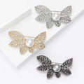 Rhinestone Pearl Alloy Leaf Brooch For Cardigans And Coats view 2