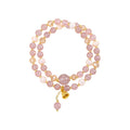 Natural Strawberry Quartz Freshwater Pearl Beaded Bangle New Chinese Style Sweet Geometric Round Jewelry view 5