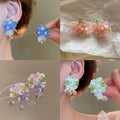 Summer Dopamine Colorful Flower Copper Stud Earrings Fresh Chic Light Luxury Fashion Jewelry view 2