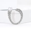 Alloy Rhinestone Pearl U Shaped Brooch Pin For Women's Apparel Decor view 4