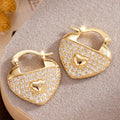 Metal Plated Heart Ear Cuffs For Women, Hollow Floral Earrings In Niche Middle Eastern Style view 1