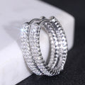 Full Rhinestone Hoop Earrings For Women, Sparkling Light Luxury Daily Wear Jewelry view 2
