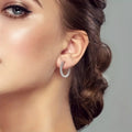 Full Rhinestone Hoop Earrings For Women, Sparkling Light Luxury Daily Wear Jewelry view 3
