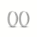 Full Rhinestone Hoop Earrings For Women, Sparkling Light Luxury Daily Wear Jewelry view 5