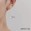 Elegant Chain Tassel Earrings For Women, Fashion Niche Daily Accessory With Imitation Pearl Detail view 4