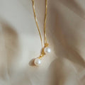 Elegant Chain Tassel Earrings For Women, Fashion Niche Daily Accessory With Imitation Pearl Detail view 3