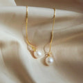 Elegant Chain Tassel Earrings For Women, Fashion Niche Daily Accessory With Imitation Pearl Detail view 2
