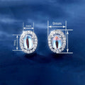 Glossy Faux Moonstone Zircon Micro Pave Stud Earrings, Delicate Daily Wear Women's Jewelry view 4